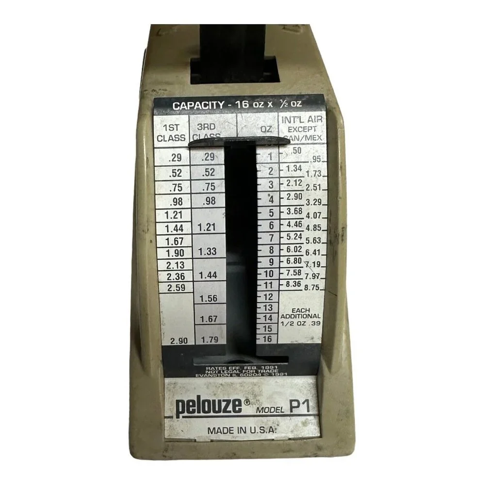 VTG Pelouze P1 Petite Postal Scale Rates Eff Feb 1991 Evanston‎ Illinois USA